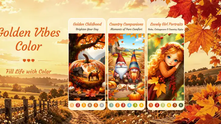 Golden Autumn: Color by Number feature graphic