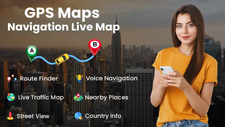 GPS Map Navigation Live Map feature graphic