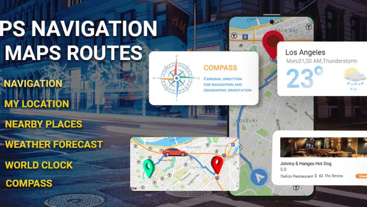 GPS Maps Voice Navigation App feature graphic
