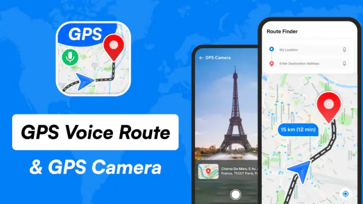 GPS Voice Route - GPS Camera feature graphic