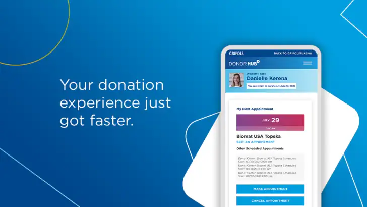 Grifols Plasma Donor Hub feature graphic