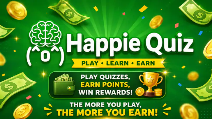 Happie Quiz: Play Earn Rewards feature graphic
