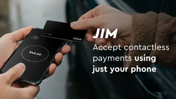 JIM.com: Instant Tap to Pay feature graphic