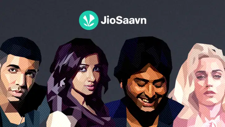 JioSaavn - Music & Podcasts feature graphic