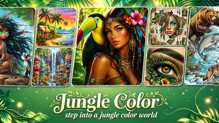 Jungle Color By Number Games feature graphic
