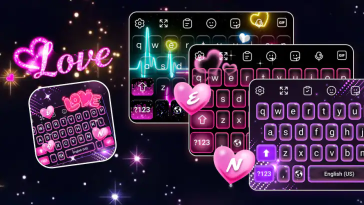 Keyboard - Neon Love Theme feature graphic