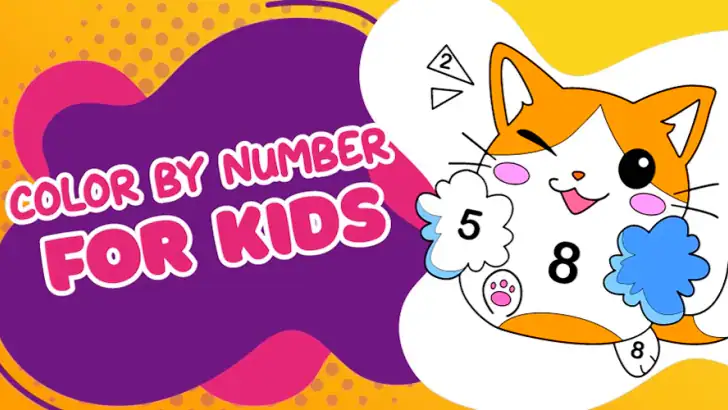 Kids Coloring Book by Numbers feature graphic