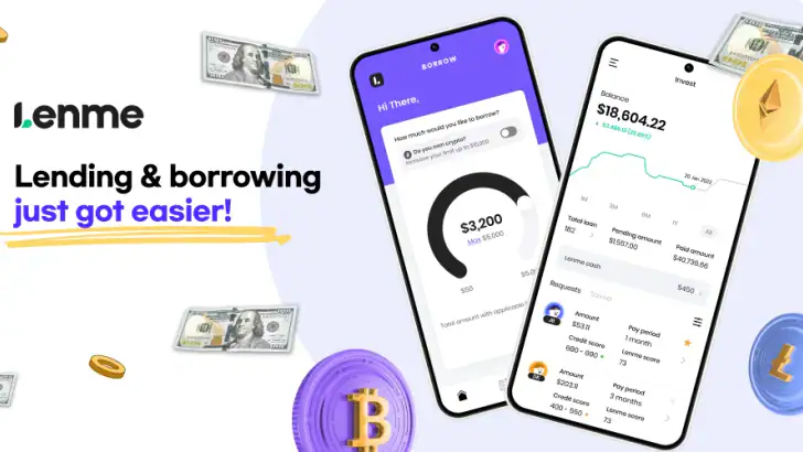 Lenme: Investing and Borrowing feature graphic
