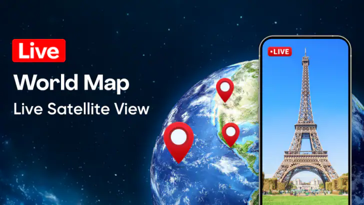 Live 3D Earth Map Viewer feature graphic