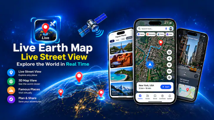 Live Earth Maps - Street View feature graphic
