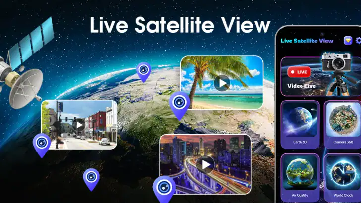 Live Satellite View, 3D Map feature graphic