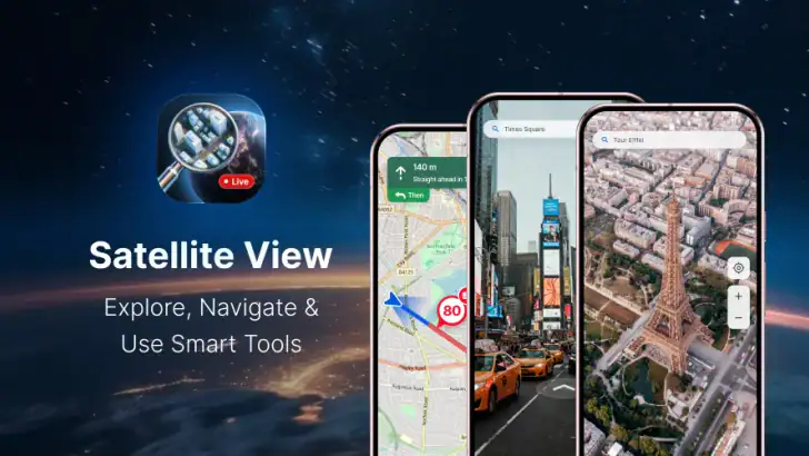 Live Satellite View: GPS Maps feature graphic