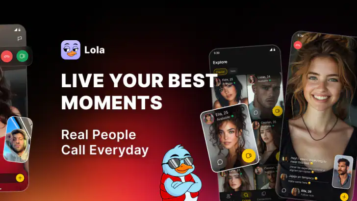 Lola: Live Video Chat App feature graphic