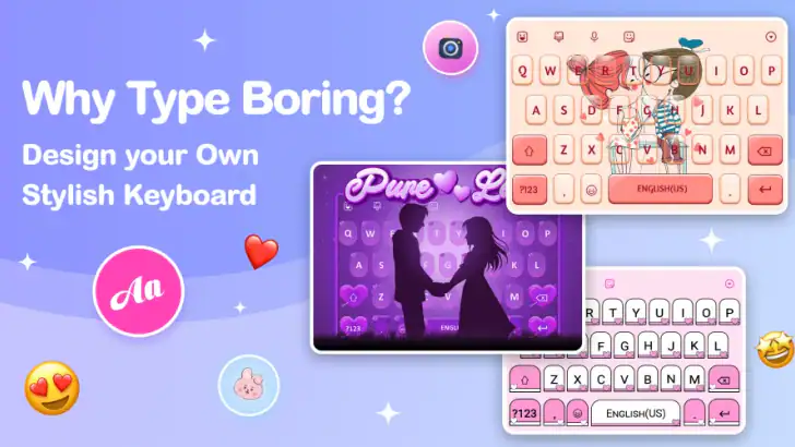 Love Keyboard Themes & Fonts feature graphic