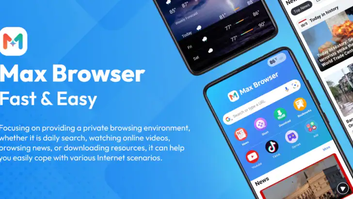 Max Browser - Fast & Easy feature graphic