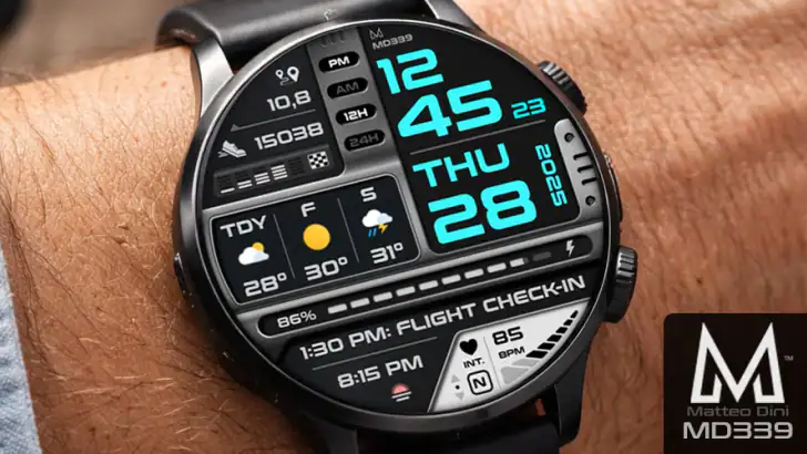 MD339 Digital watch face feature graphic