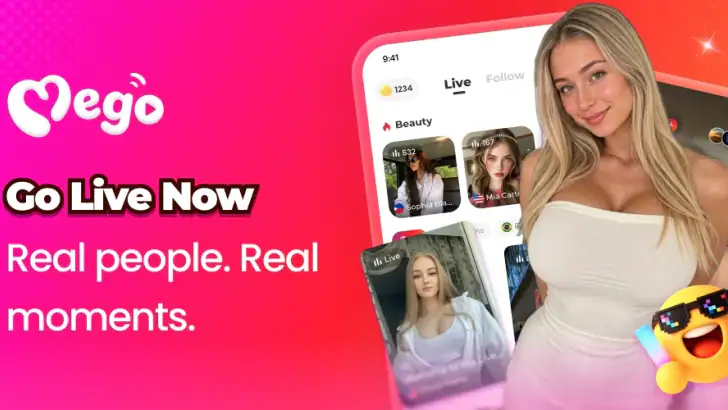 Mego - Live, Create, Connect feature graphic