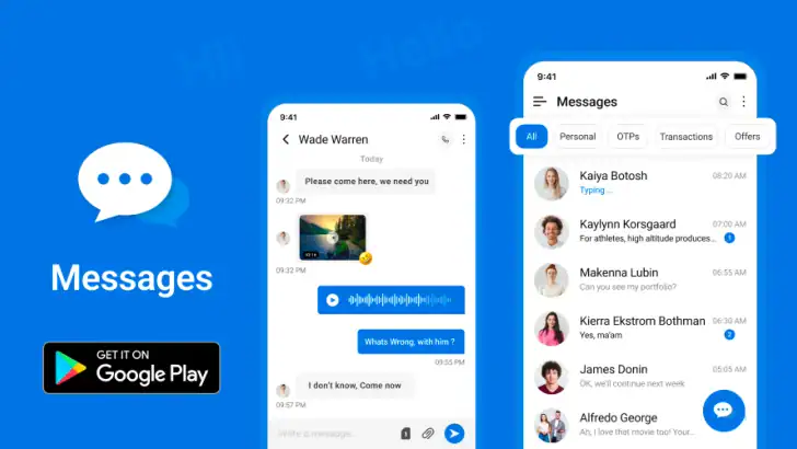 Messages: Text Message, SMS feature graphic