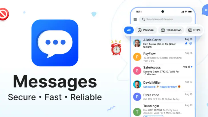 Messages - Text SMS Home feature graphic