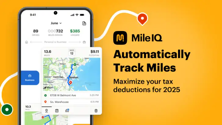 Mileage Tracker & Log - MileIQ feature graphic