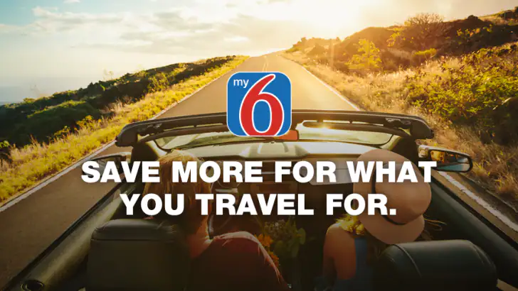 Motel6 My6: Book Hotels & Save feature graphic