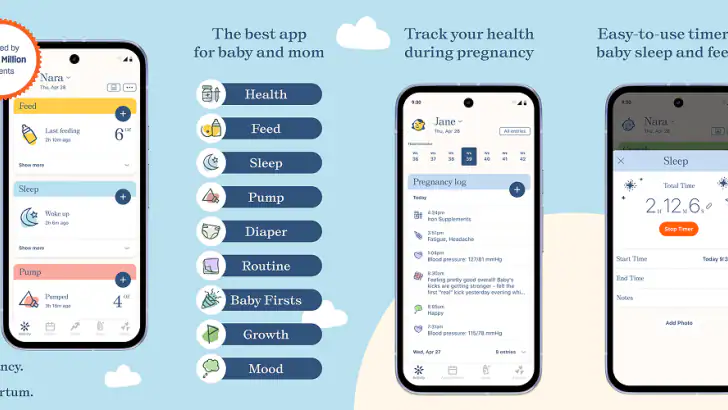 Nara - Baby & Mom Tracker feature graphic