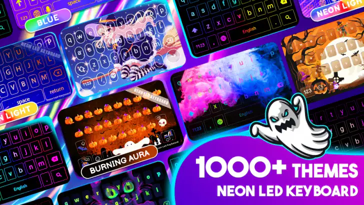 Neon LED Keyboard: RGB & Emoji feature graphic