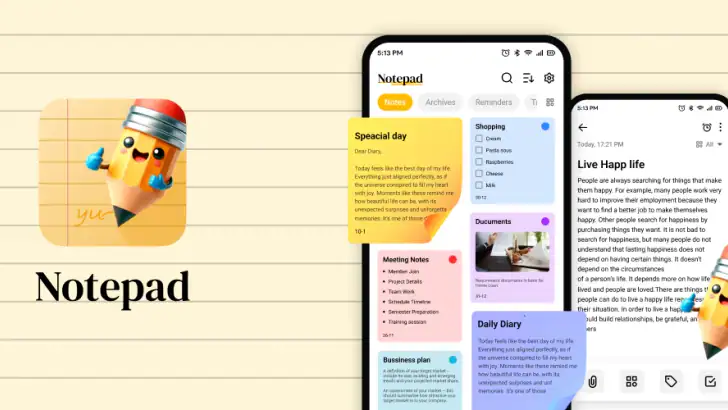 Notepad - Notebook and Notes feature graphic