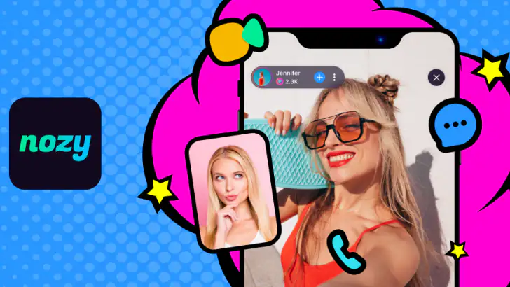 Nozy: Random Live Video Chat feature graphic