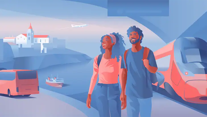 Omio: Book Train, Bus, Flights feature graphic