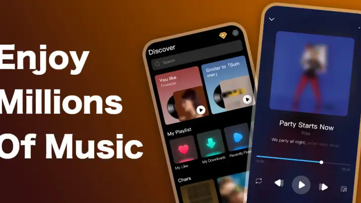Online Offline Music Player feature graphic