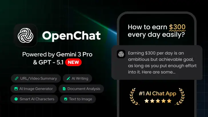 Open Chat - AI bot app feature graphic