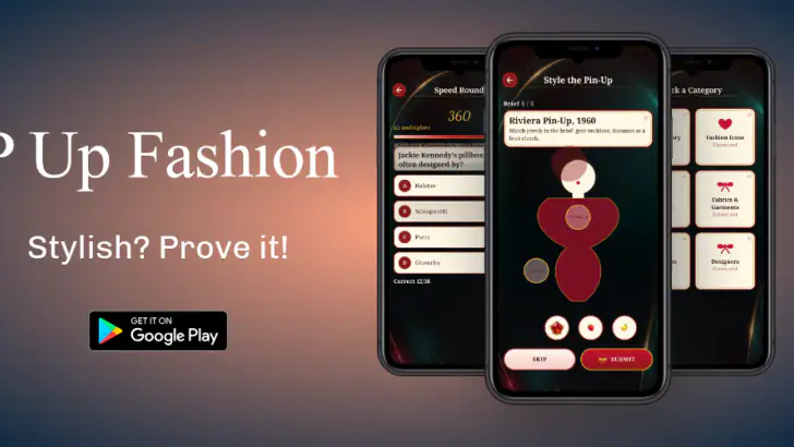 P Up: Fashion Trivia & Games feature graphic
