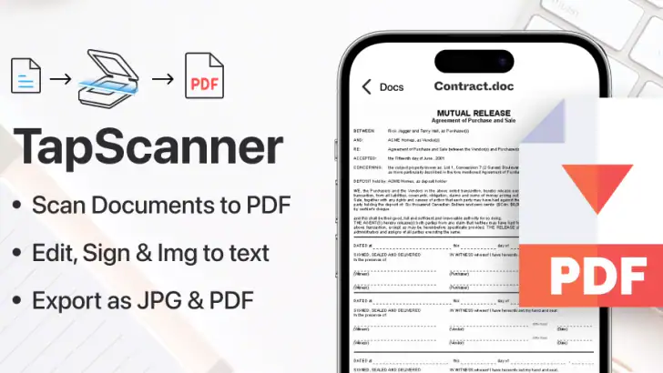 PDF Scanner app - TapScanner feature graphic