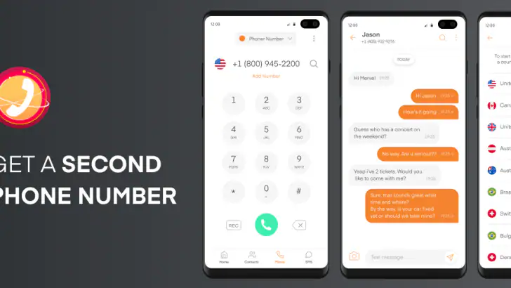 Phoner: Second Phone Number feature graphic