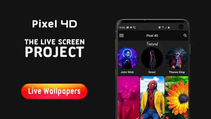 Pixel 4D™ Live Wallpapers feature graphic