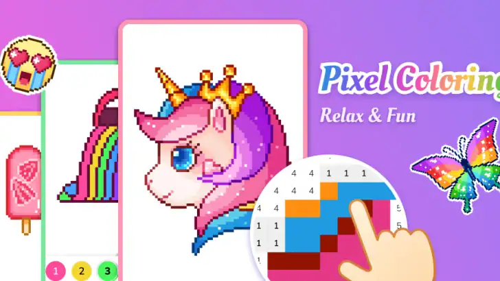 Pixel Coloring-Color by number feature graphic
