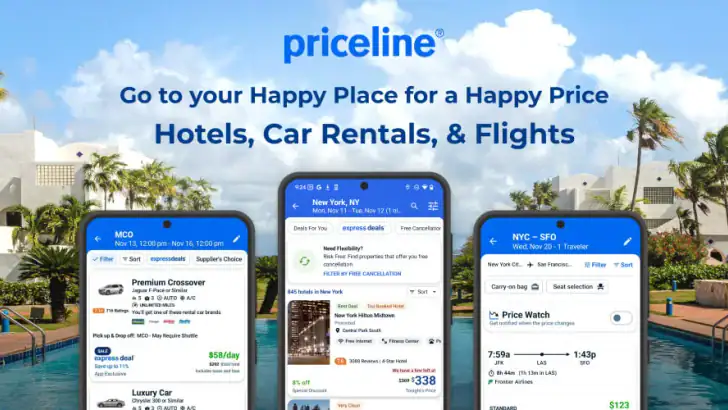 Priceline: Hotel, Flight & Car feature graphic