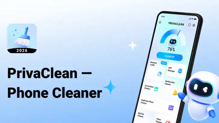 PrivaClean — Phone Cleaner feature graphic