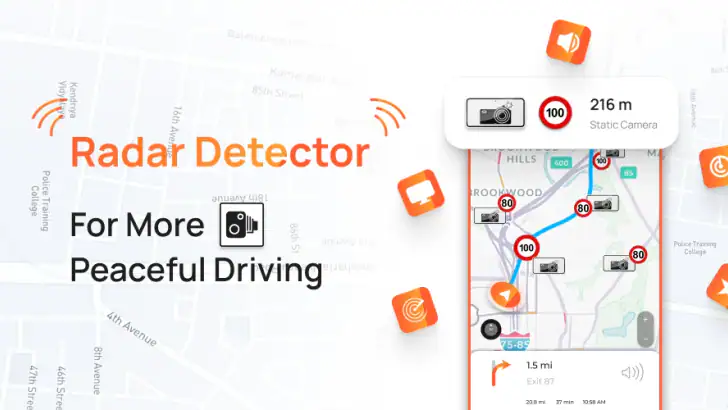 Radar, HUD, Map, Speed Camera feature graphic