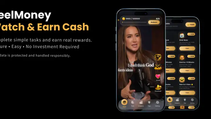 ReelMoney: Watch & Earn Cash feature graphic