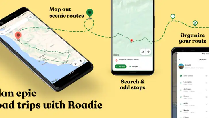 Roadie: road trip planner & rv feature graphic