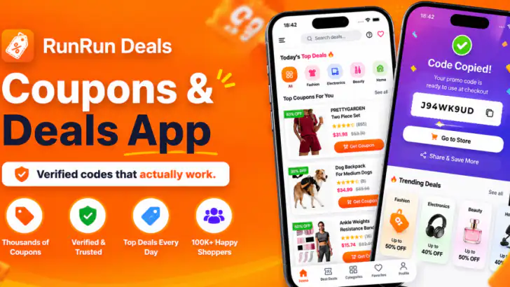 Run Run Deals: Coupons & Codes feature graphic