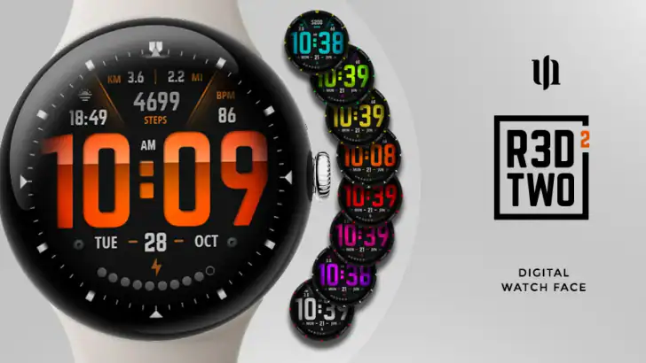 S4U R3D TWO Digital watch face feature graphic
