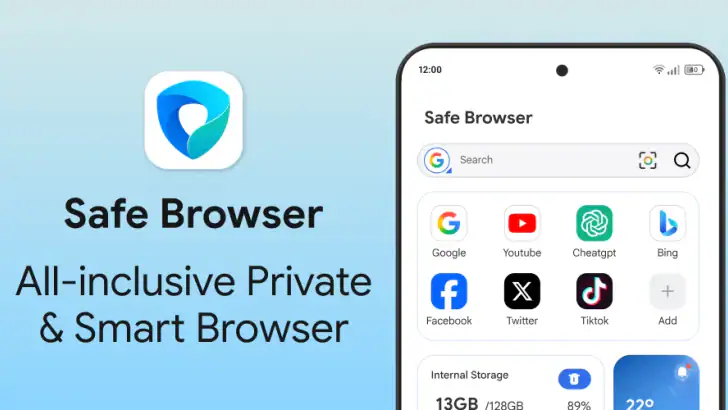 SafeBrowser - Secure & Private feature graphic