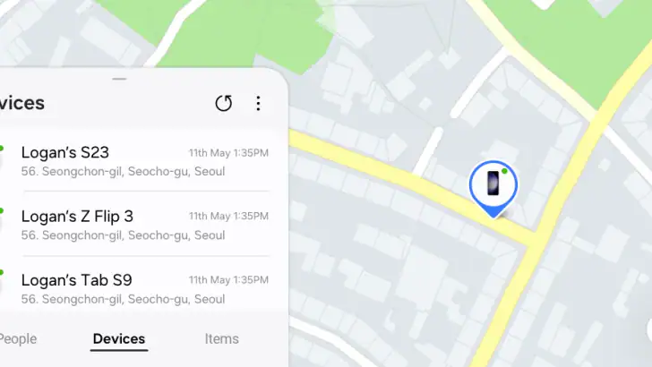 Samsung Find: Location Sharing feature graphic