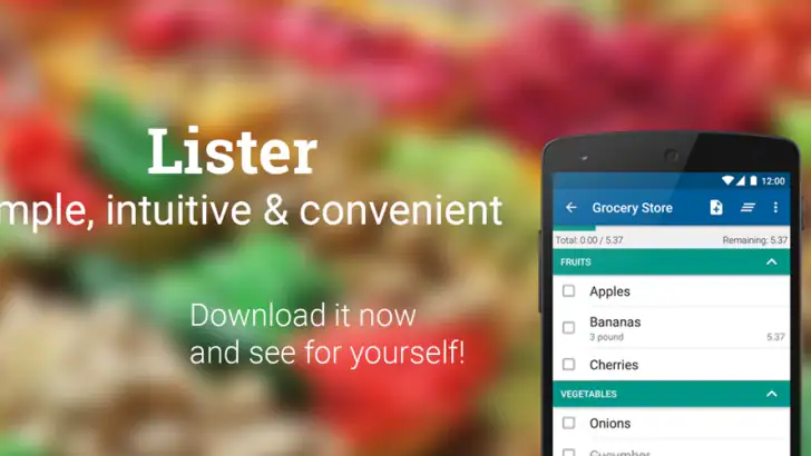 Shopping list — Lister feature graphic