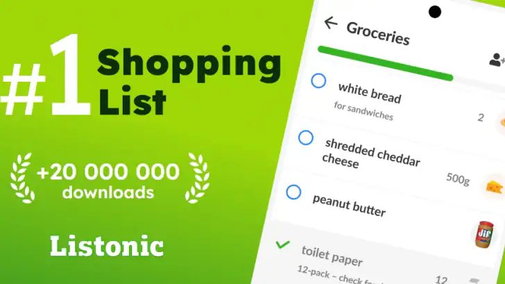Shopping List - Listonic feature graphic