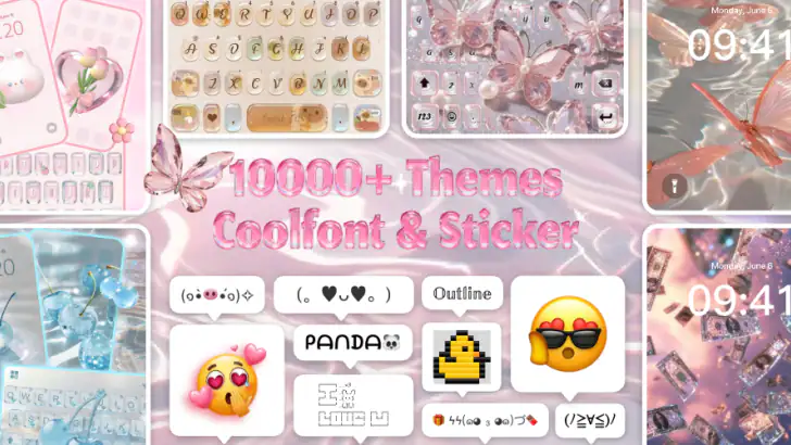 Simple Pink Butterfly Theme feature graphic