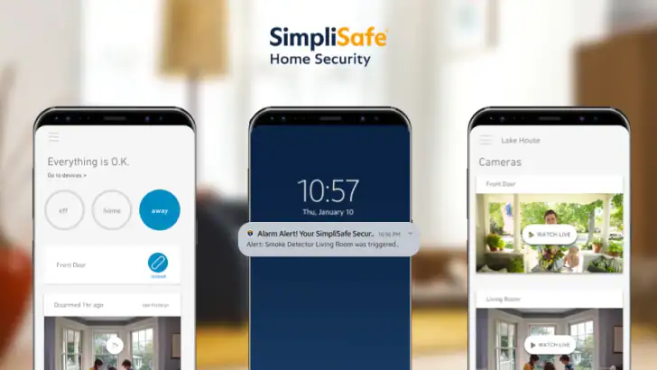 SimpliSafe Home Security App feature graphic